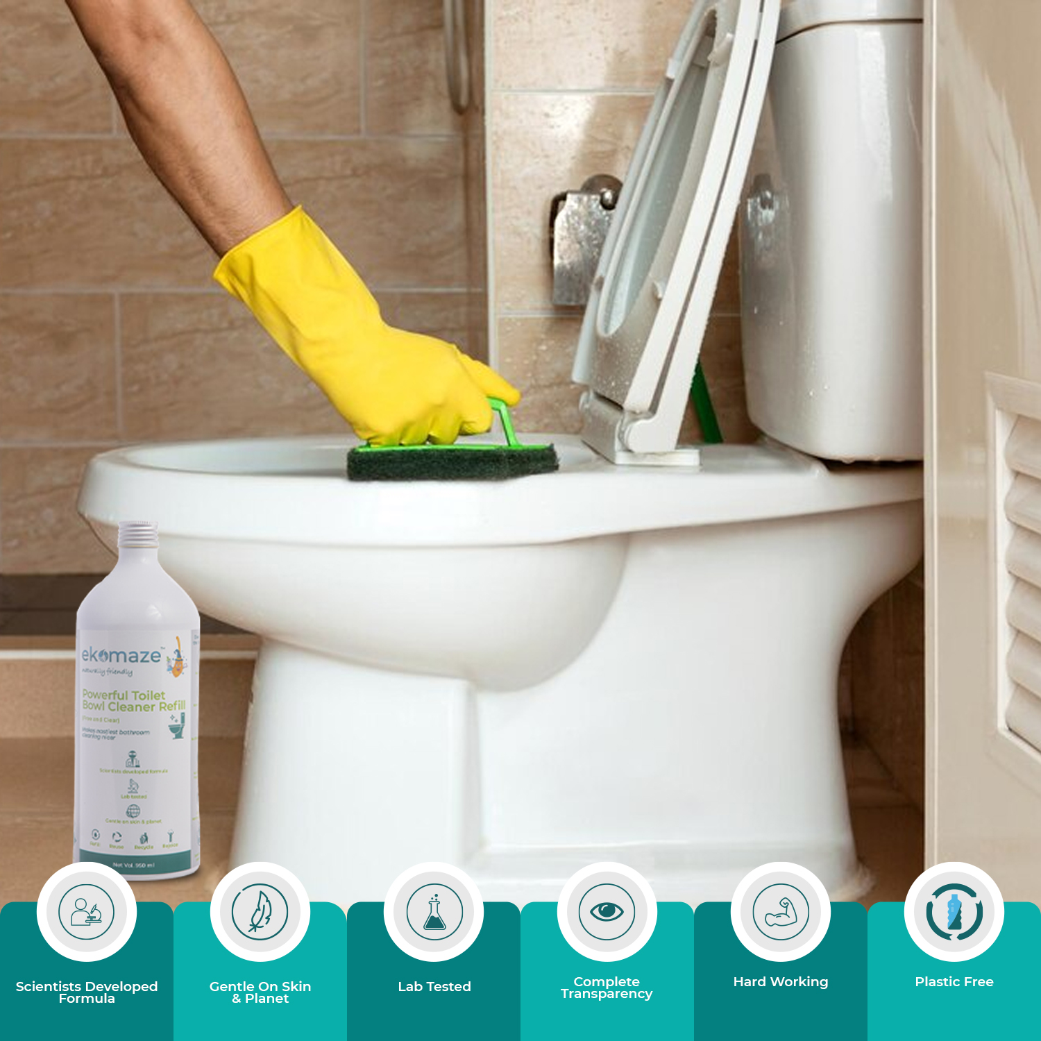Powerful Toilet Bowl Cleaner Refill | Makes nastiest bathroom cleaning nicer